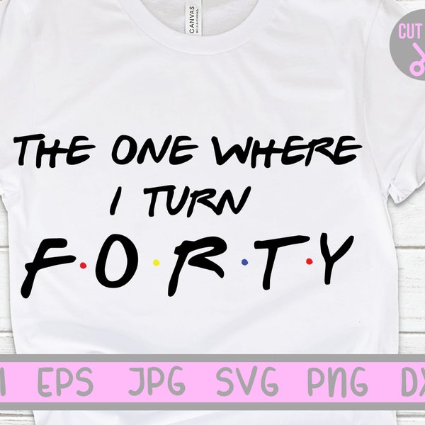 Forty svg, The one where I turn 40 svg, Birthday svg, tumbler decal sv, cameo