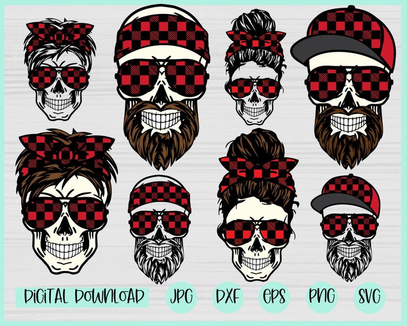 Download Plaid Mom Skull svg Bundle Mom Skull Christmas svg Mom life | Etsy