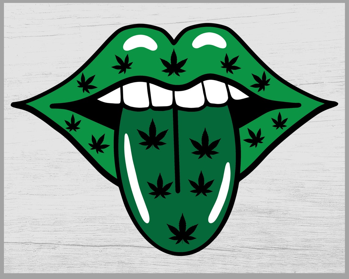 Weed Lips Svg Cannabis Lips Svg Weed Clipart Stoner Svg Etsy