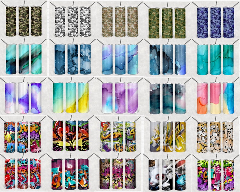 20oz Skinny Tumbler Sublimation Designs Bundle 20oz ...