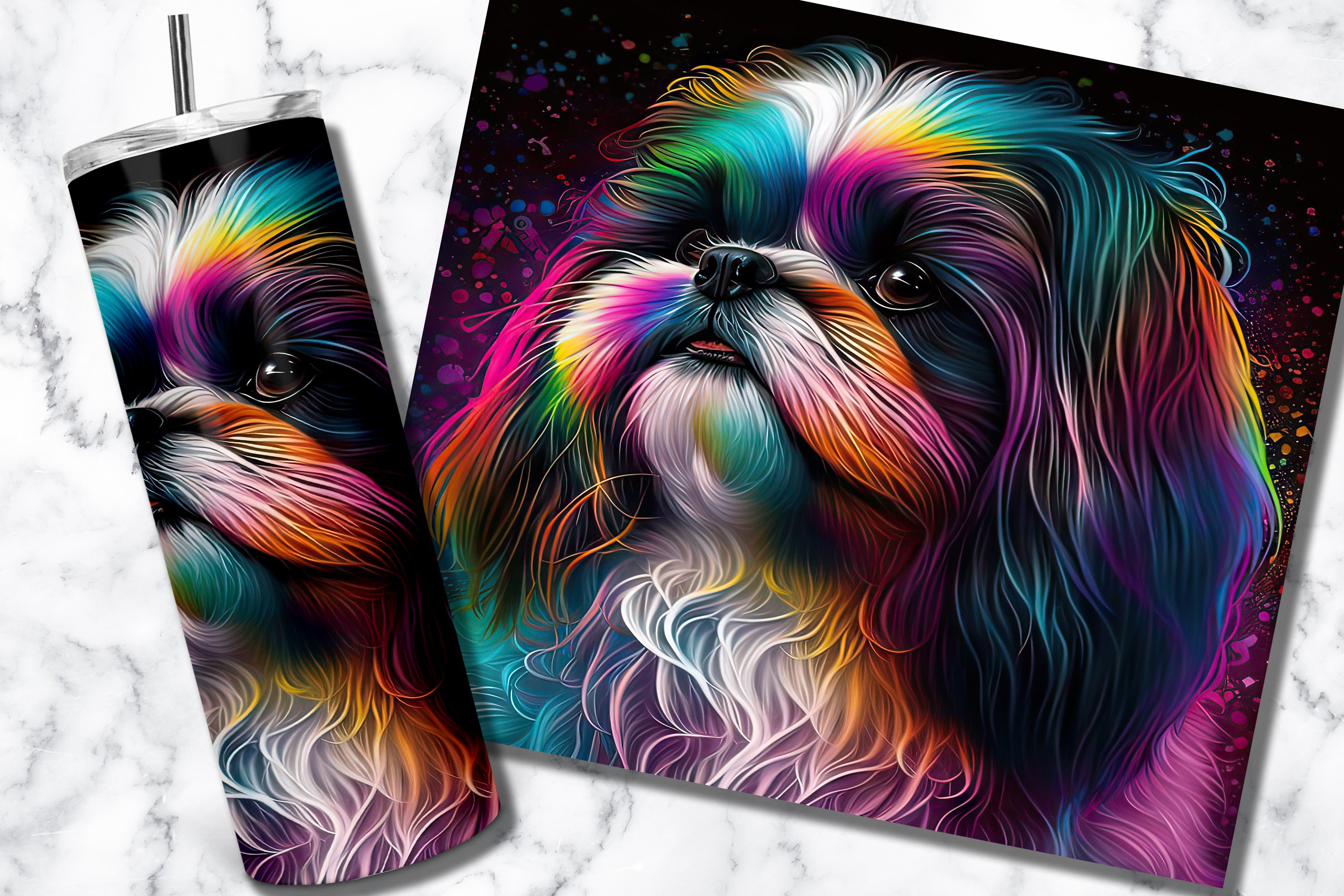 Shih Tzu 20oz Skinny Tumbler Sublimation Design Templates Dog - Etsy