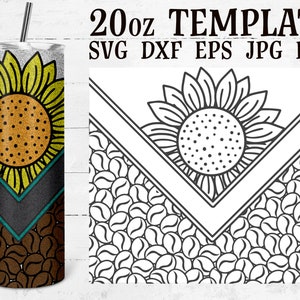 Coffee SunFlowerBurst Tumbler Template svg, Burst tumbler svg, Burst Template svg, Tumbler Tape Template,Tumbler Template Burst svg,Peekaboo