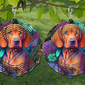 Sublimación Vizslas Wind Spinner, Dog Wind Spinner SVG, colgador de puerta redonda de 10 pulgadas, diseño de montaña rusa, Suncatcher PNG, signo de corona PNG