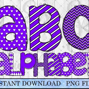 Doodle Letters and Numbers, Doodle Sublimation Letters & Numbers PNG, Doodle Alphabet set, Pattern Letters, Alphabet Art for Sublimation