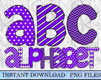 Doodle Letters and Numbers, Doodle Sublimation Letters & Numbers PNG, Doodle Alphabet set, Pattern Letters, Alphabet Art for Sublimation