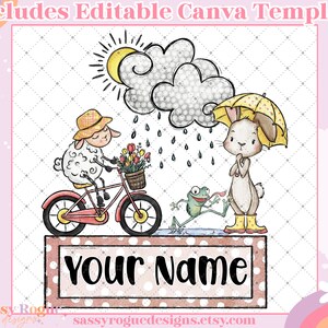 Ostern Namenshalter bearbeitbar Canva Vorlage, niedlicher Name PNG, Ostern, Kindernamen Sublimation, benutzerdefinierter Name Ostern Design, Machen Sie Ihre eigenen