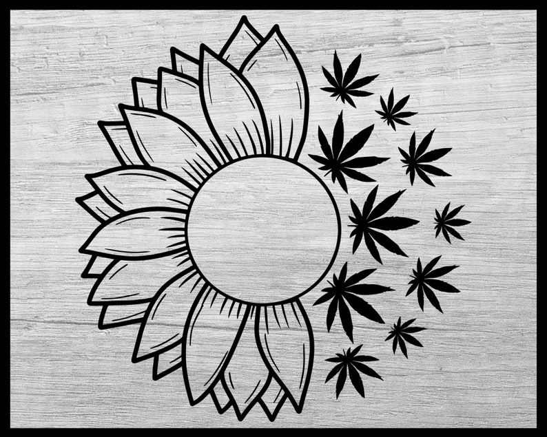 Download Marijuana sunflower svg weed sunflower svg cannabis | Etsy