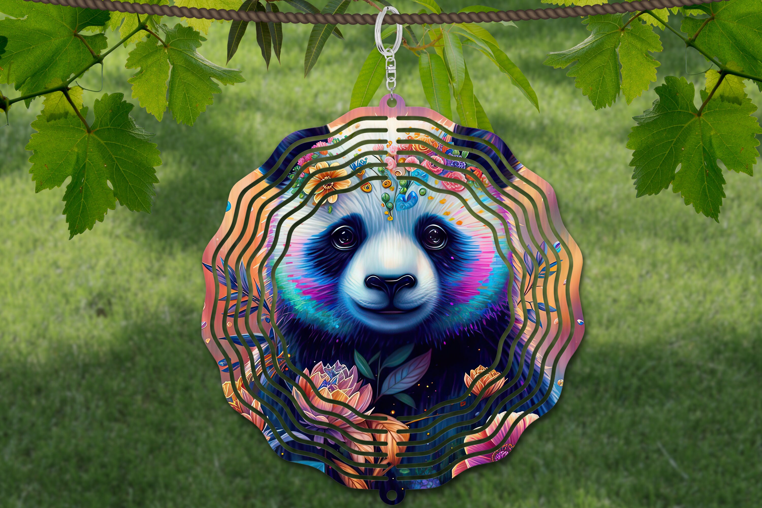 Panda Wind Spinner Watercolor Sublimation Design Template, Wind Spinner ...