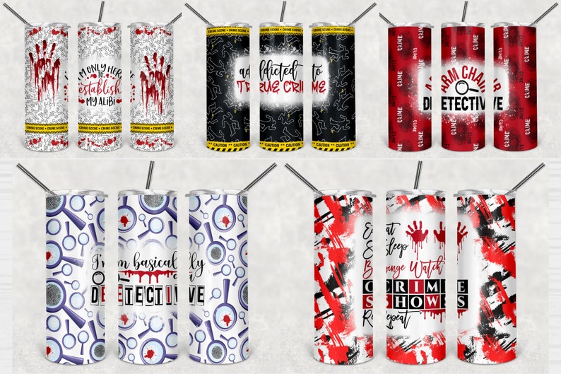 30 True Crime 20oz Tumbler Designs, 20oz Tumbler True Crime Sublimation Designs Bundle, 20oz Straight Murder Show Tumbler sublimation, image 6