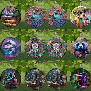 800+ Wind Spinner Mega Bundle Stained Glass Sublimation Design Template ...