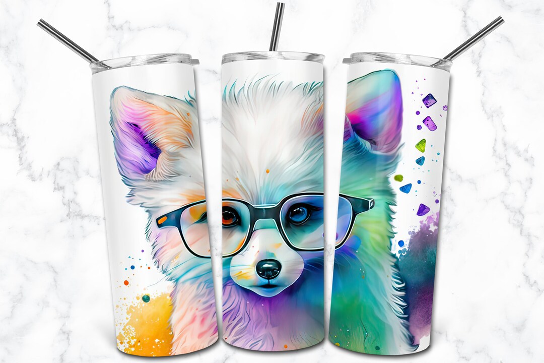 Arctic Fox 20oz Skinny Tumbler Sublimation Design Templates, Cute ...
