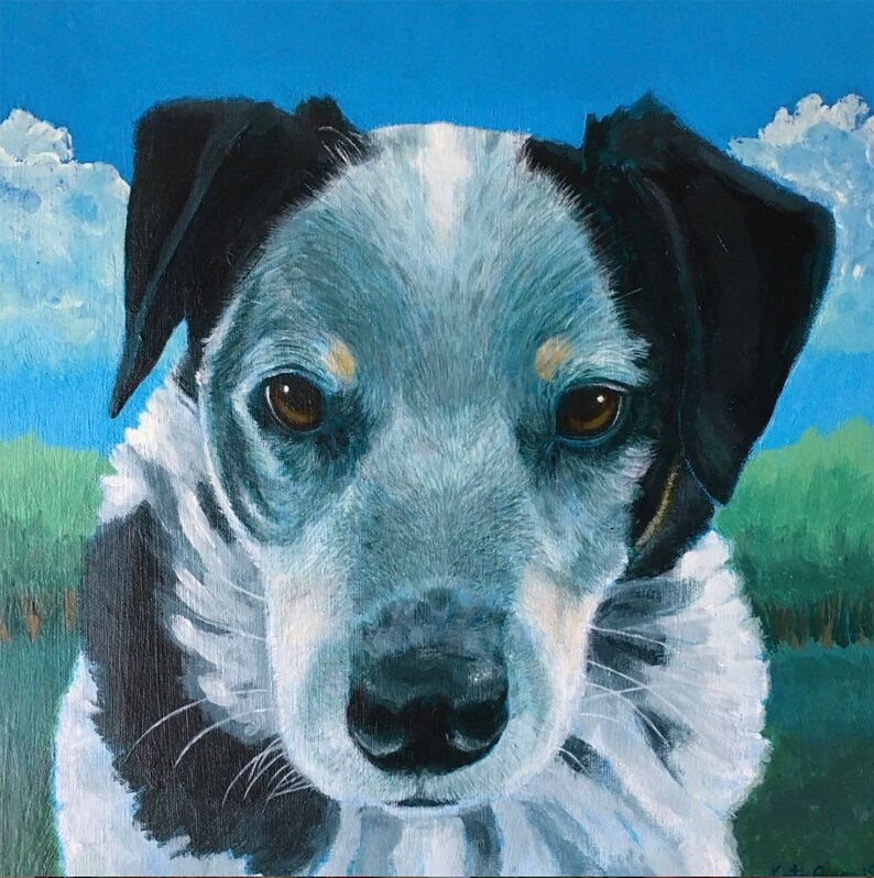 Custom Pet Portrait Painting 8 X 10 Inches in Acrylics. Personalised ...