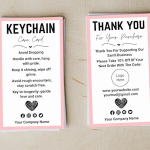 Mall för nyckelringsvårdskort, redigerbart Canva-instruktionskort