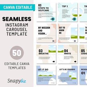 Instagram Carousel Template, Canva Template, Instagram Marketing, Aesthetic Carousel, Viral Carousel, Social Media Canva, Seamless Carousels