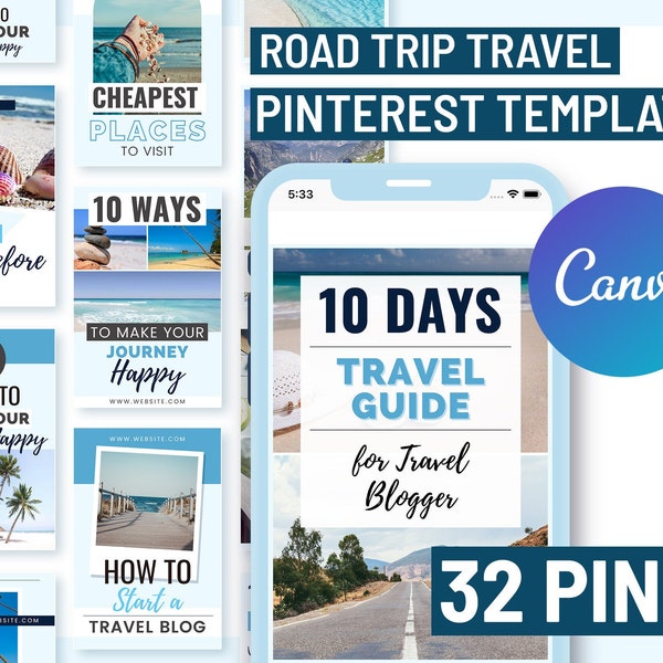 Pinterest Canva Template für Reiseblogger | Reise Blogger Pinterest Template | Reise Blogger Pins | Canva Pins