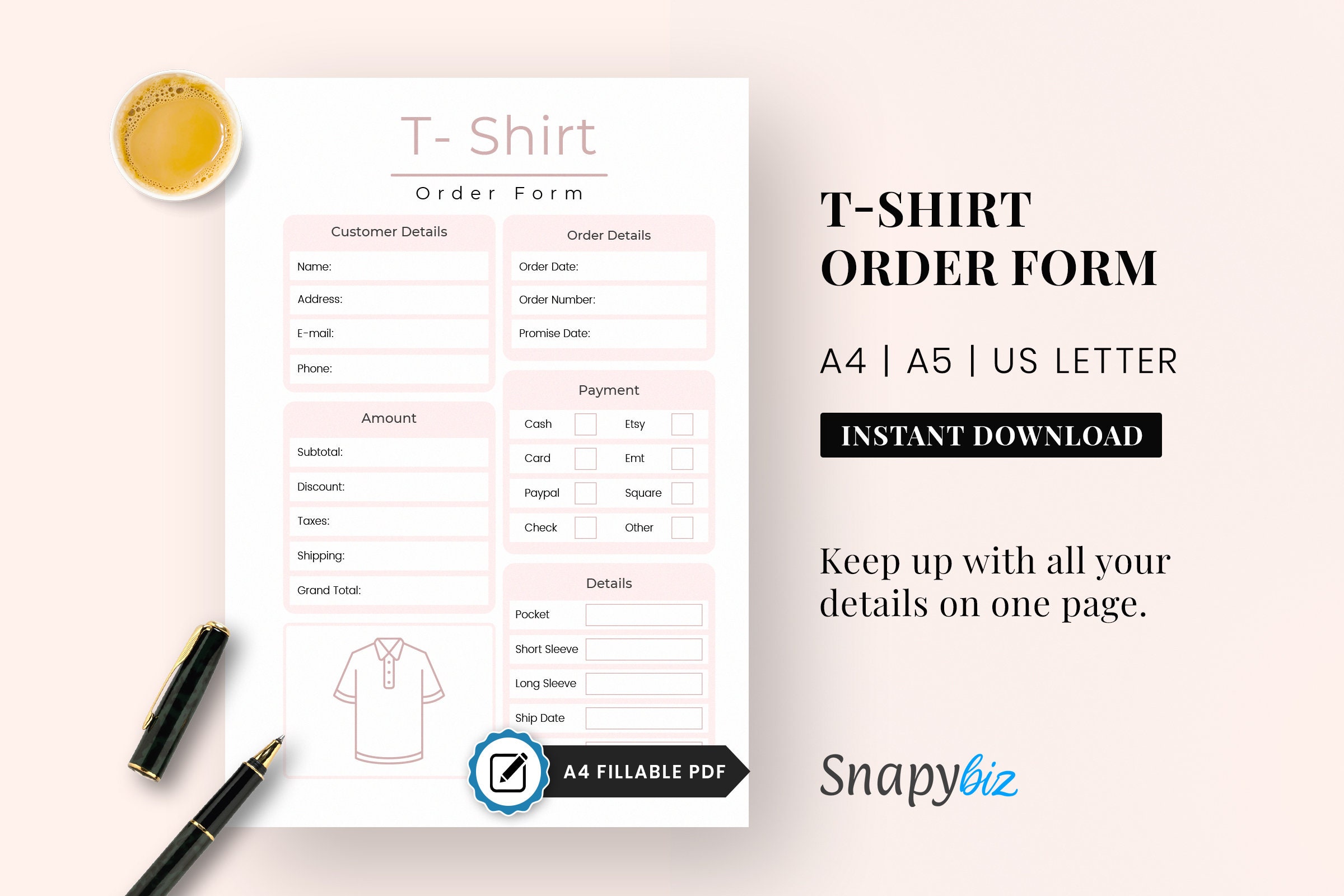 Free T-Shirt Order Form Template (Excel, Google Sheets, PDF)