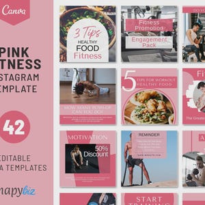 Fitness Instagram Templates: Luxury Wellness & Gym Trainer Posts (Canva, 51 Designs)