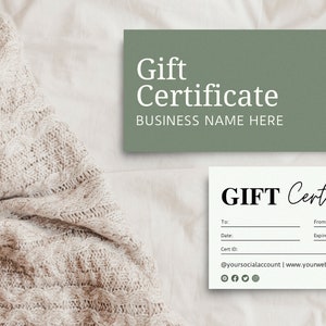 Editable and Printable Minimal Gift Certificate Template Gift - Etsy