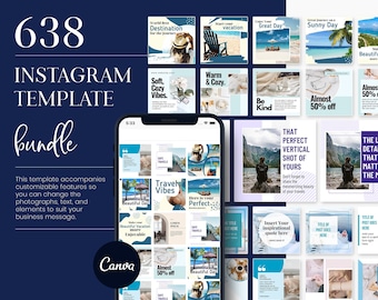 600 + Instagram Social Media Canva Template Bundle, Business Coaching Template, Social Media Bundle, Coaching Template