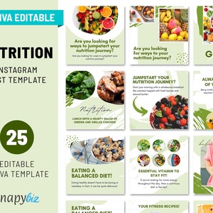 Nutrition Instagram Templates | Dietitian Template | Nutrition Instagram Engagement | Health Coach Instagram Templates, IG-19