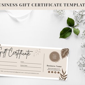 Boho Gift Certificate Template Printable and Editable Gift Certificates ...