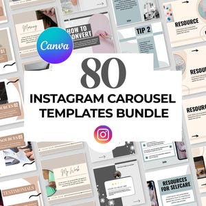80 Instagram Karussell Vorlagen Bundle, bearbeitbare Canva moderne nahtlose Posts