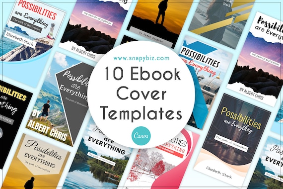 10 Editable Ebook Cover Design Canva Templates - Minimalist PDF Digital Download