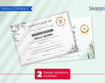 Funny Family Reunion Award Certificate, Editable Sarcastic Awards (Digital Download)