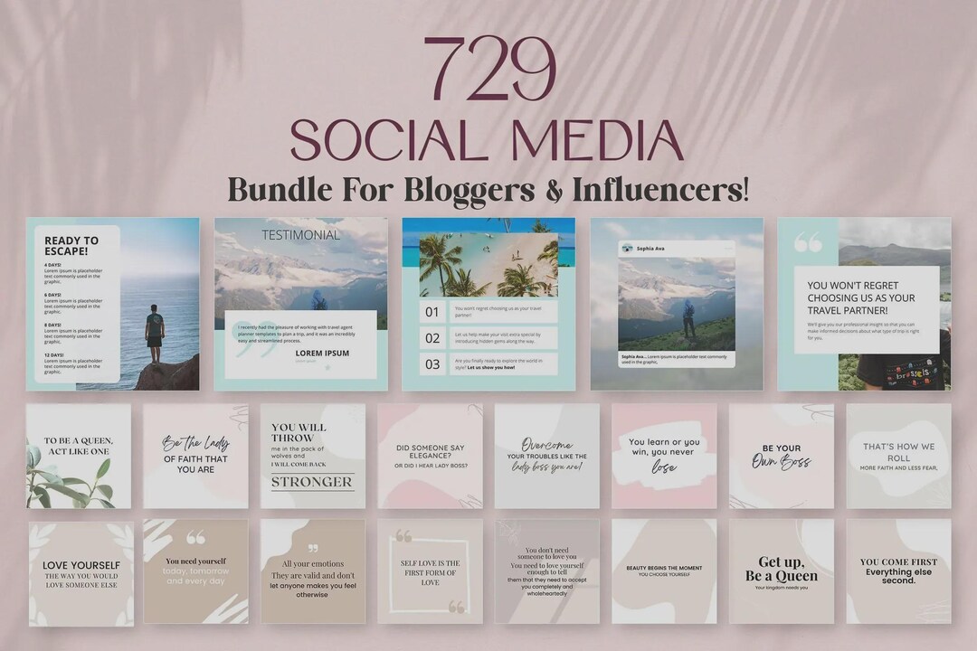 Editable Canva Instagram Templates Bundle | Social Media Posts for ...