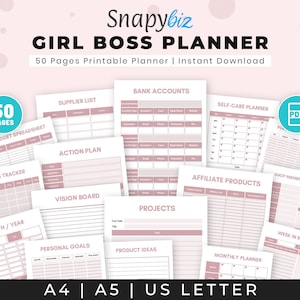 Girl Boss Lady Planner | Small Business Planner Printable | Female Entrepreneur Planner | boss babe planner