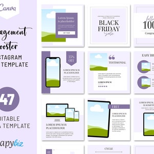 Instagram Templates, Editable Canva Templates, Canva Instagram Post Templates, Instagram Engagement Booster, Instagram Marketing Post Feed