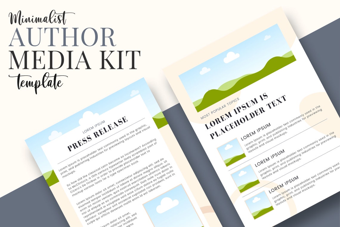 Author Media Kit Template Media Kit for Influencer Etsy