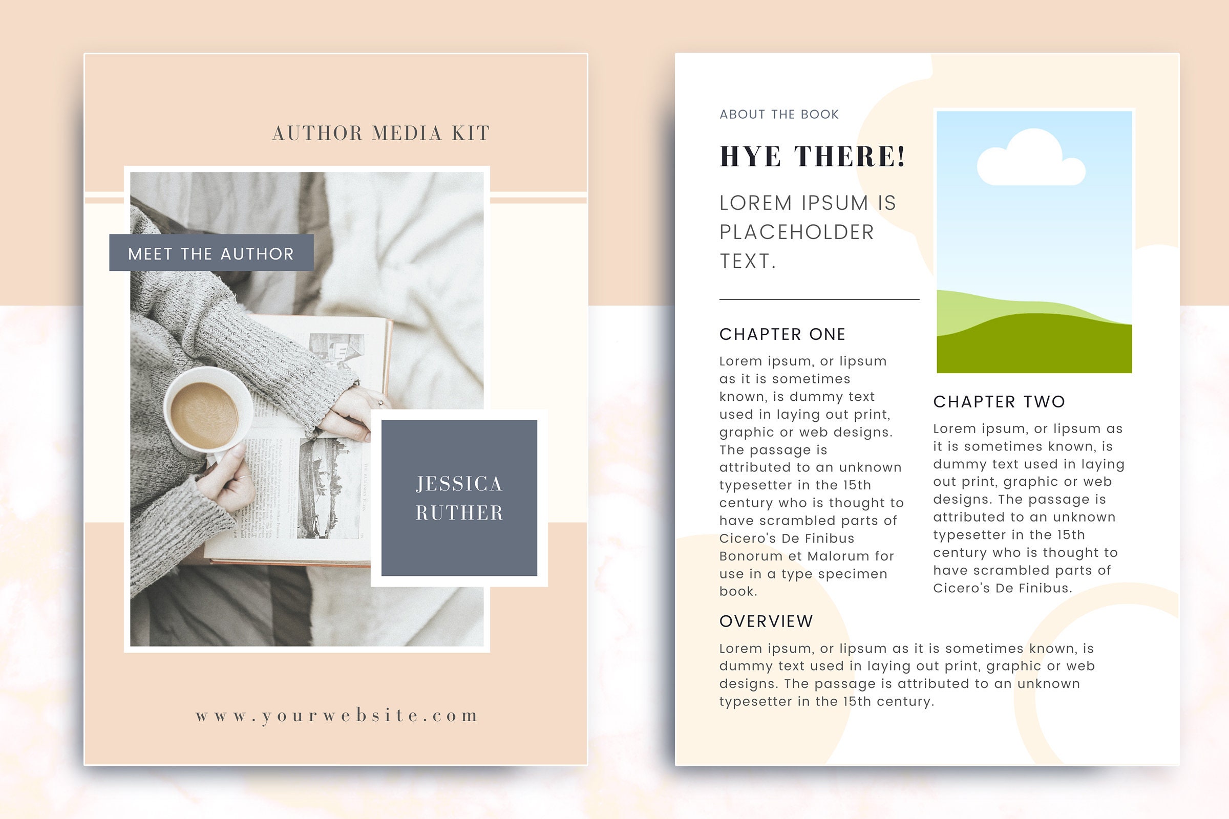 Minimalist Author Media Kit Media Kit Templates Canva Etsy