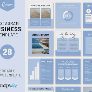 Zakelijke coaching, bewerkbare canva-sjabloon, socialmediapost, digitale marketing, ondernemer, branding, content, feed