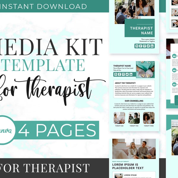 Media Kit Template for Therapists | Social Media Marketing for Therapists | Instagram Marketing for Therapists