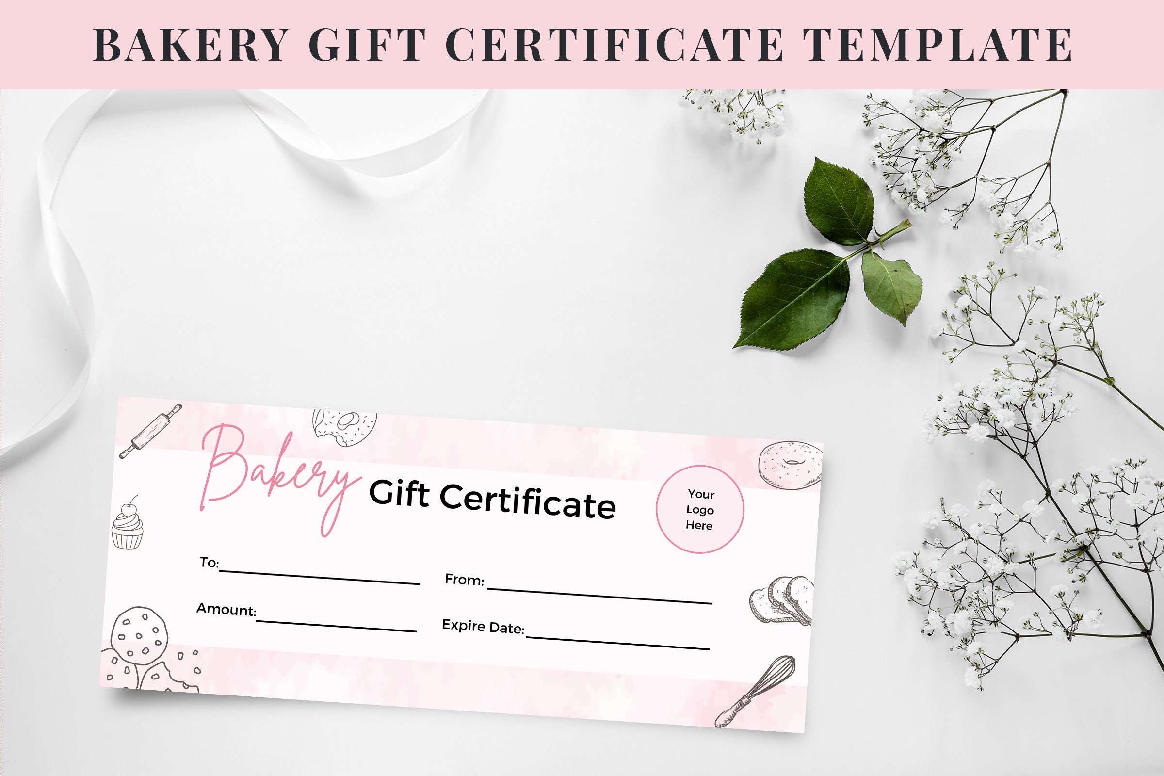 Bakery Gift Certificate Template Editable Bakery Business - Etsy