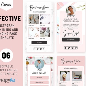 Instagram Link In Bio | Instagram Landing Page Template | Pastel Pink | Mindset Coach | Influencer Website | Macro Influencer, IG-96
