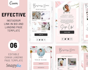 Instagram Link In Bio | Instagram Landing Page Template | Pastel Pink | Mindset Coach | Influencer Website | Macro Influencer, IG-96