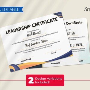 Certificato di leadership, premio Canva di riconoscimento, miglior modello di formazione di squadra, progettazione dello sviluppo della laurea, corso stampabile, CT-234