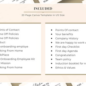 Employee Onboarding | Welcome Pack | Canva Editable Template | New Hire ...