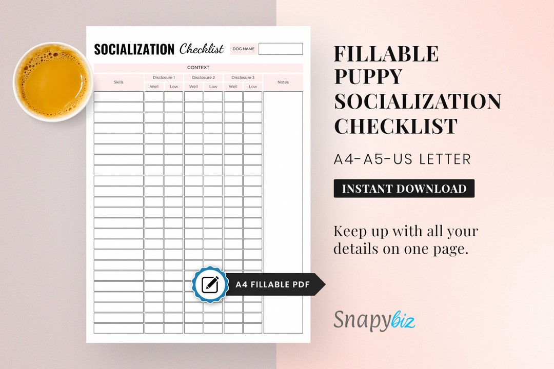 Printable Puppy Socialization Checklist Ultimate New Puppy Checklist ...