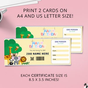 Canva Zoo Certificate Editable Template, Zoo Gift Certificate Template ...