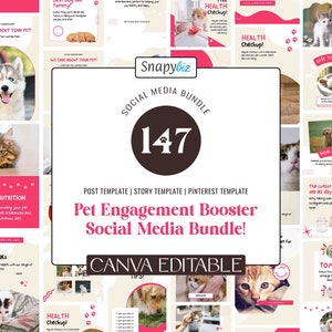 Pets Instagram, Pets Template, Pet Social Media,Instagram Canva,Business Branding, Dog Instagram, Pet Shop, Dogs Social