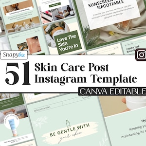 Skincare Instagram Templates, Esthetician & Medspa Canva Posts