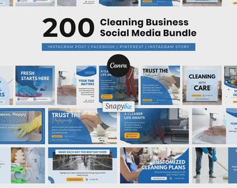 Social media per imprese di pulizia, modelli di marketing per servizi Canva, branding digitale commerciale, residenziale, per pulizie domestiche e di portineria