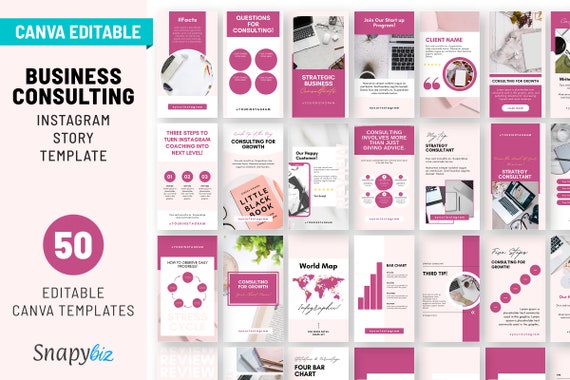 Business Consultant Instagram Story Templates, Editable Canva, Social Media Boost Marketing, Professional Branding Coaching