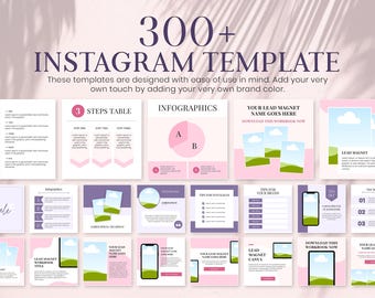 300 + Instagram Template Bundle | Canva Instagram Posts | Social Media Kit | Personal Branding | Influencer Marketing | Content Creator