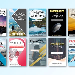 10 Editable Ebook Cover Design Canva Templates - Minimalist PDF Digital Download image 5