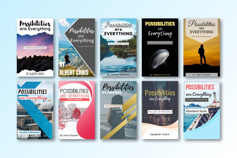 10 Editable Ebook Cover Design Canva Templates - Minimalist PDF Digital Download image 5