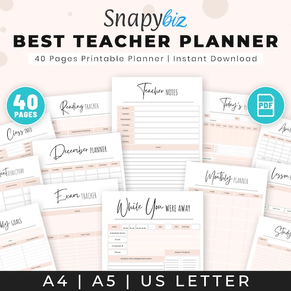 Best Teacher Planner | Planner For Teachers | Teacher Planner Printable | Teacher Organization | Digital Planning